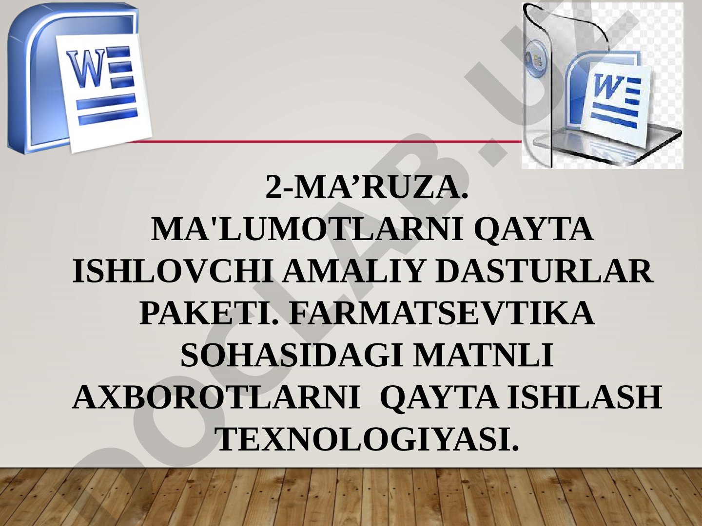 FarmaTsevtika sohasidagi matnli axborotlarni qayta ishlash texnologiyasi