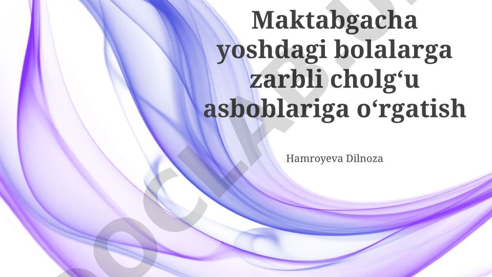 Maktabgacha yoshdagi bolalarga zarbli cholgʻu asboblariga oʻrgatish