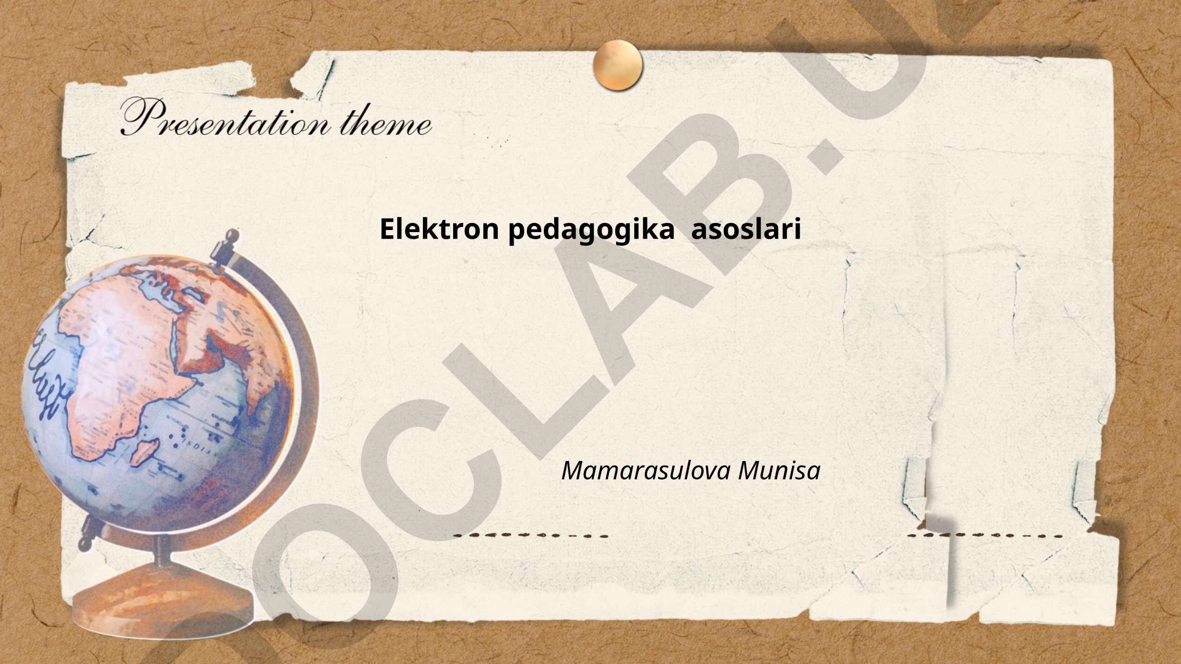 Elektron pedagogika asoslari