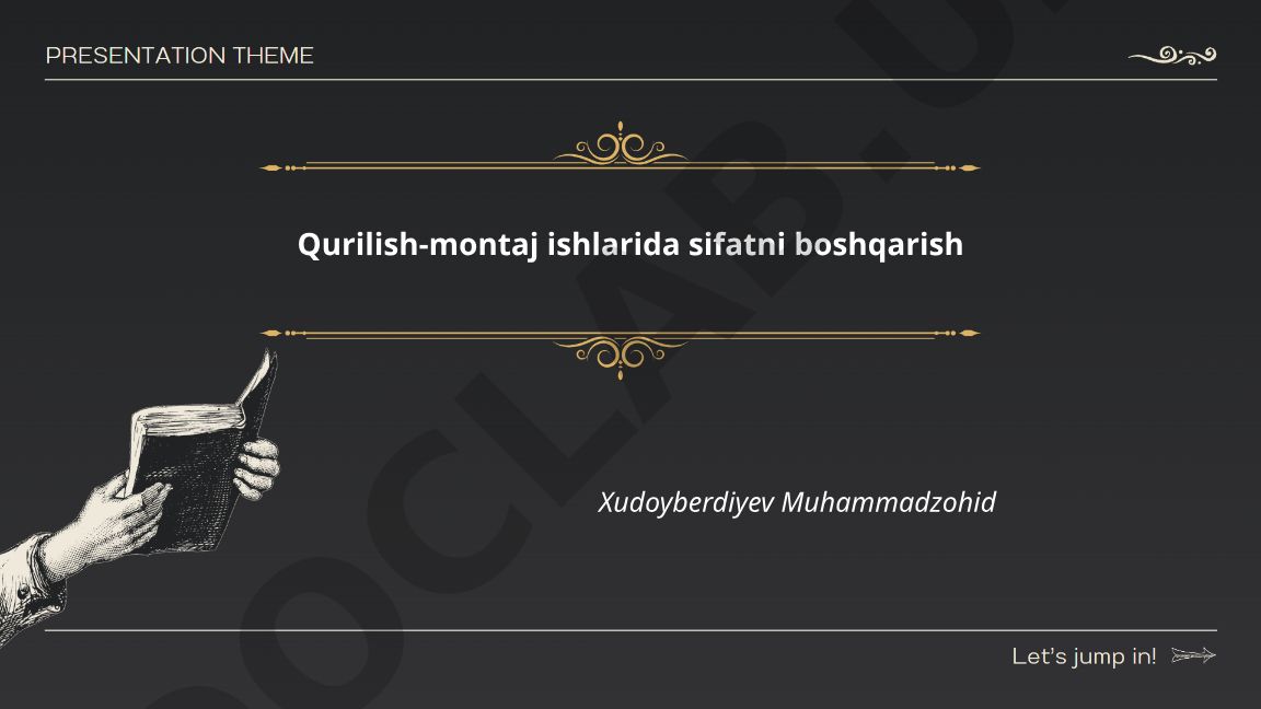 Qurilish-montaj ishlarida sifatni boshqarish