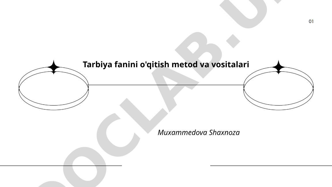 Tarbiya fanini o'qitish metod va vositalari