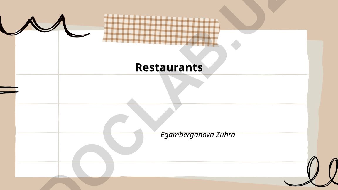 Restoran turlari va menyu muhandisligi