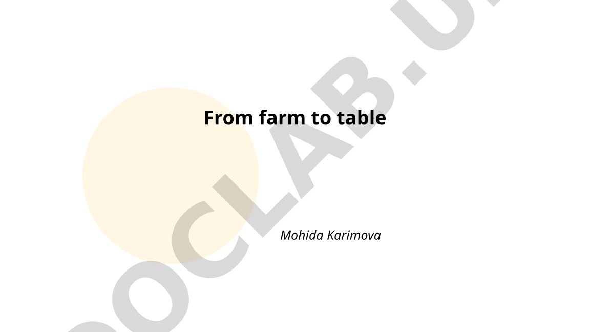 Farm-to-table supply chain and local sourcing