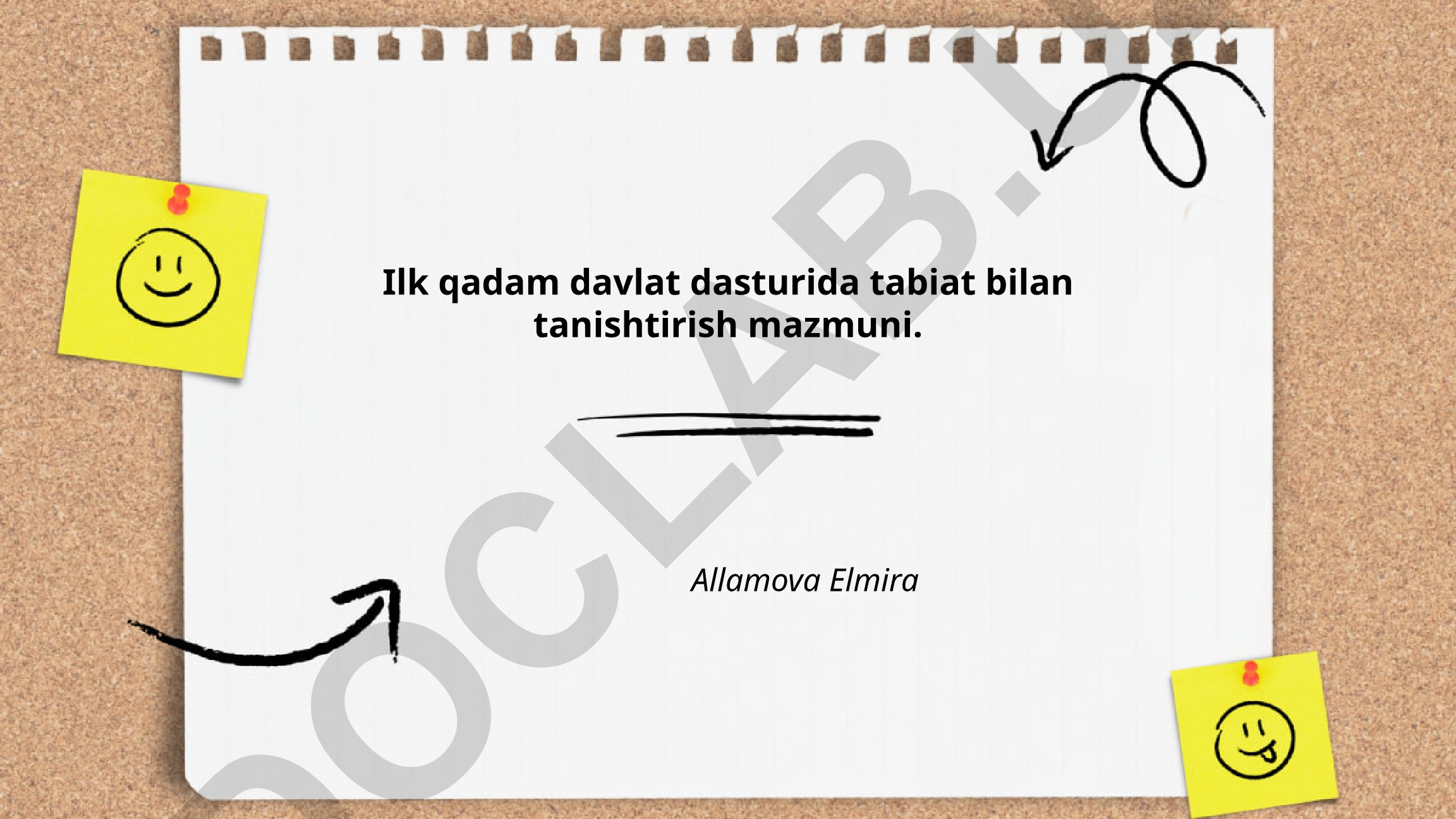 Ilk qadam davlat dasturida tabiat bilan tanishtirish mazmuni