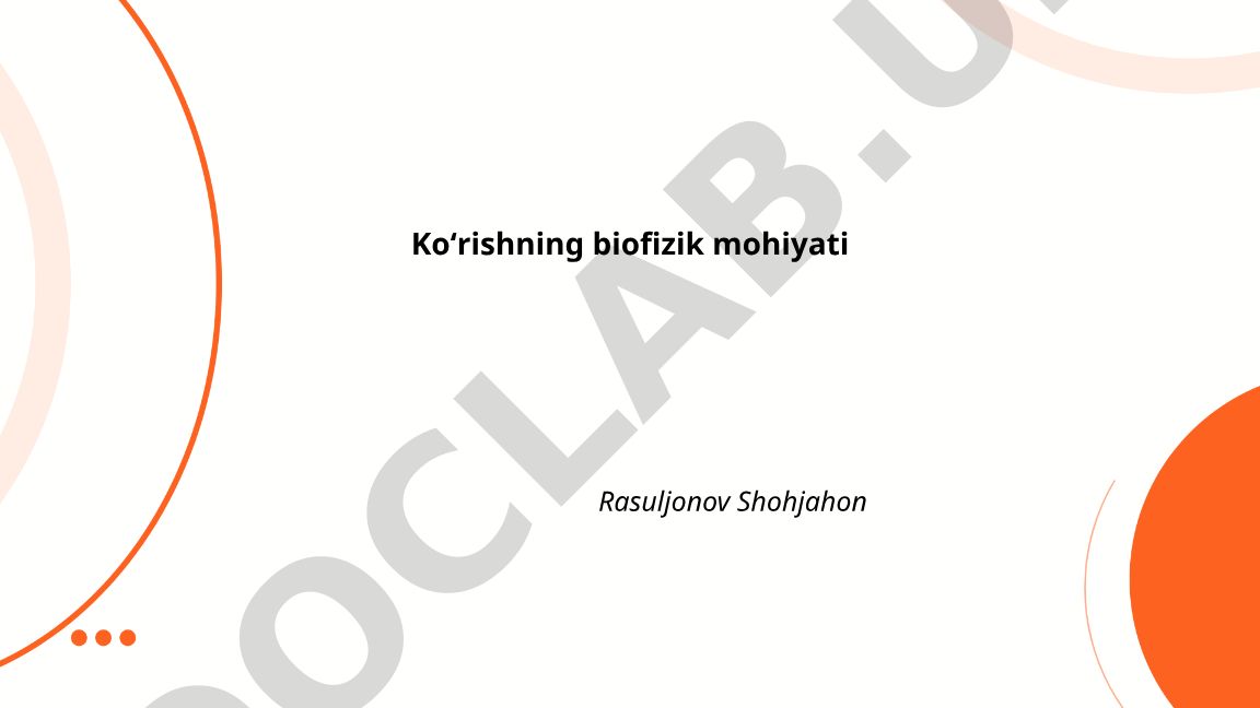 Koʻrishning biofizik mohiyati