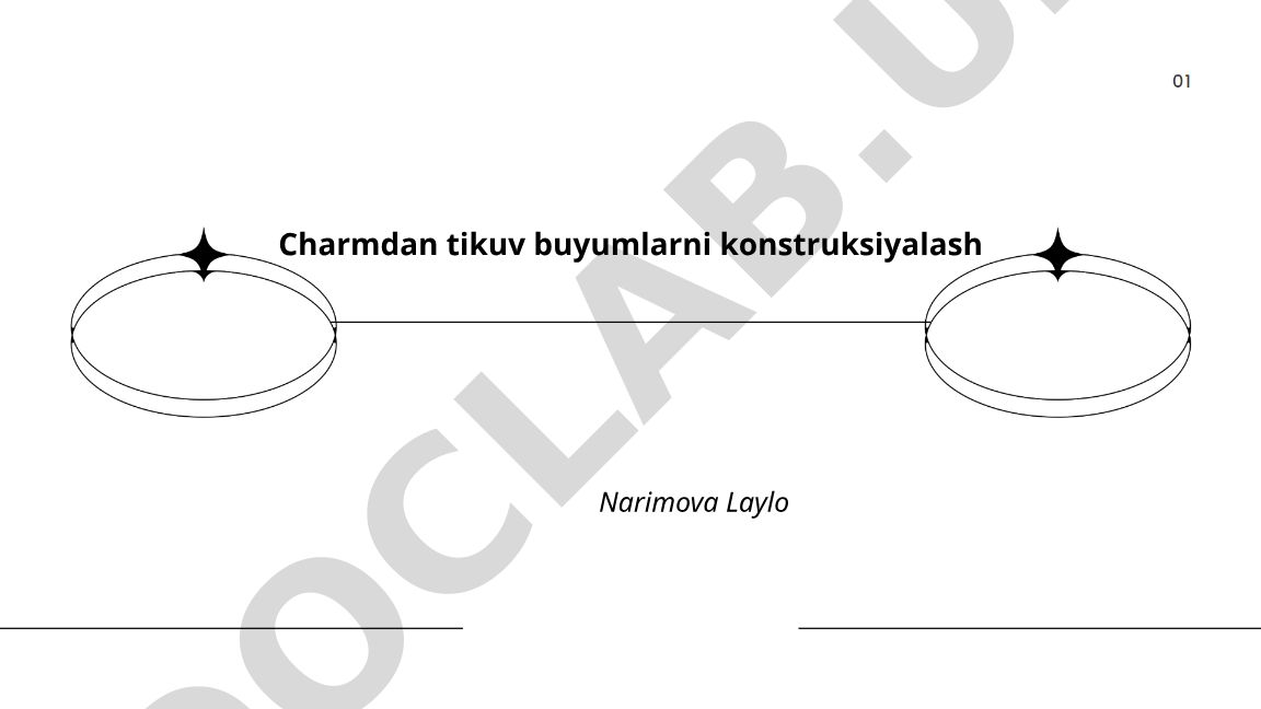 Charmdan tikuv buyumlarni konstruksiyalash