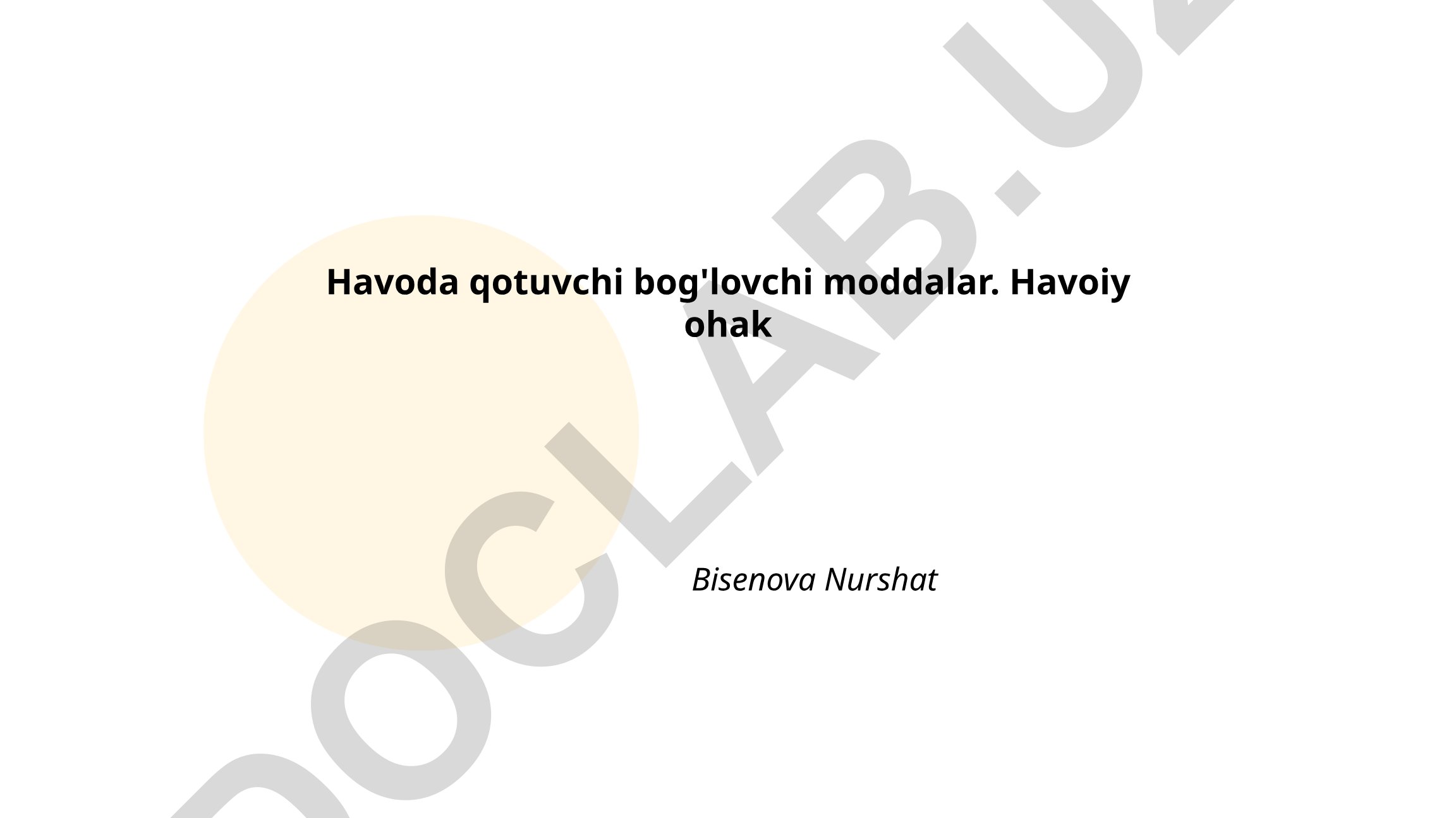 Havoda qotuvchi bog'lovchi moddalar va havoiy ohak