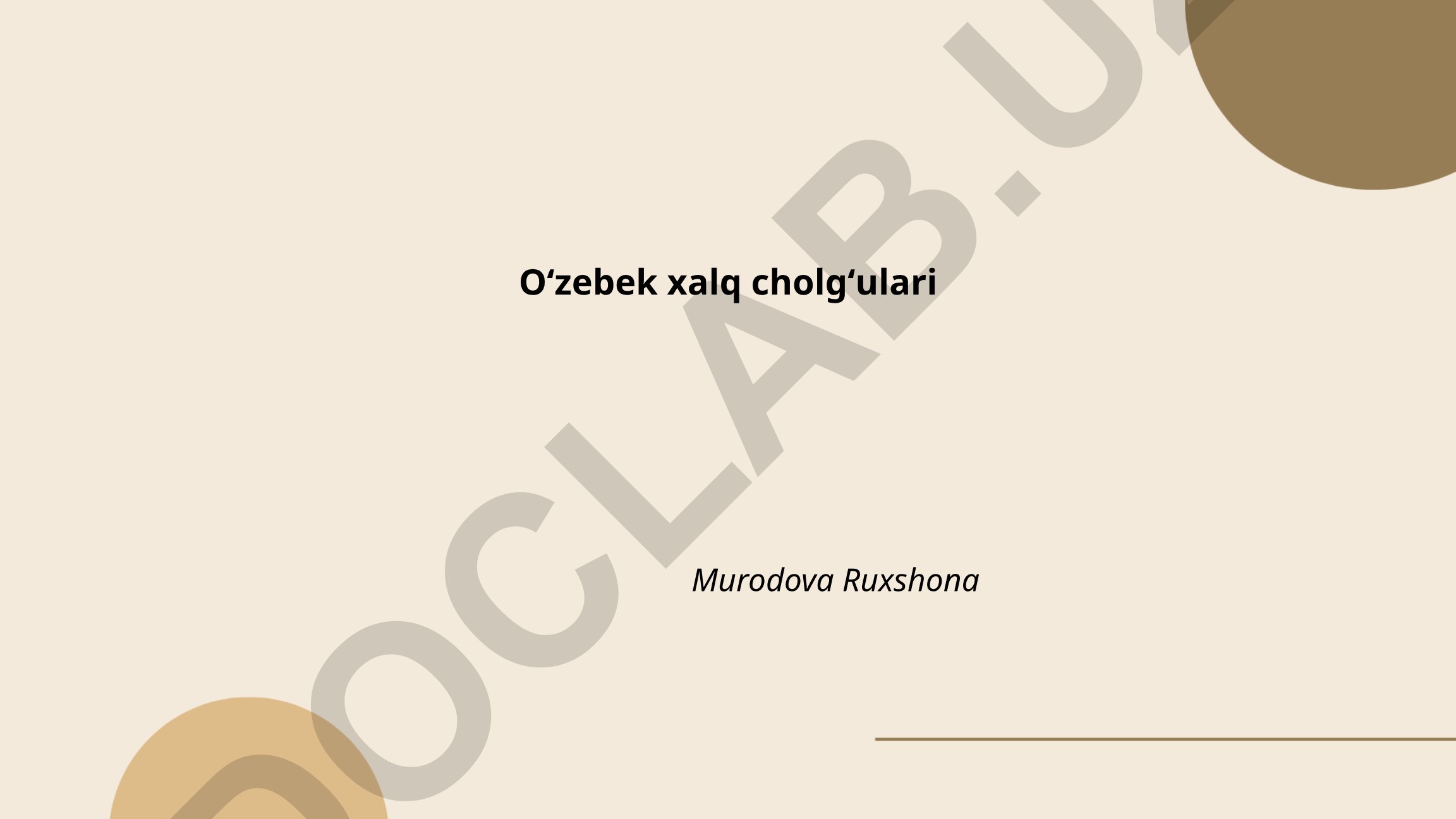 Oʻzbek xalq cholgʻulari: doira, dutar va tanbur