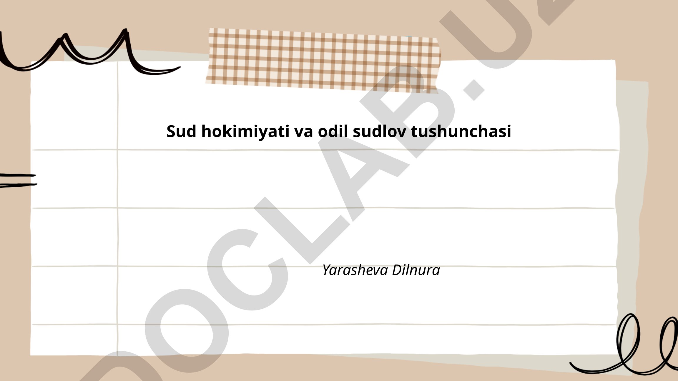 Sud hokimiyati va odil sudlov tushunchasi
