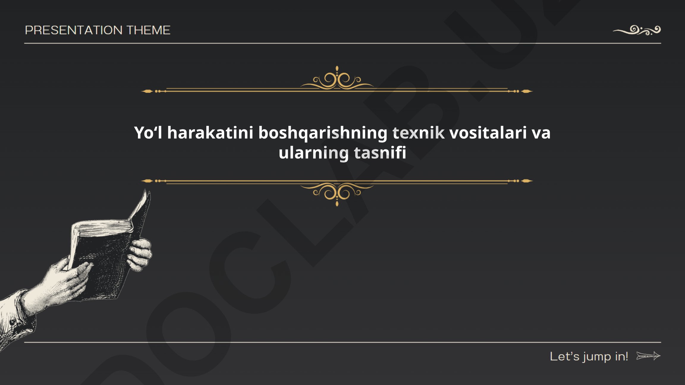 Yoʻl harakatini boshqarishning texnik vositalari va ularning tasnifi