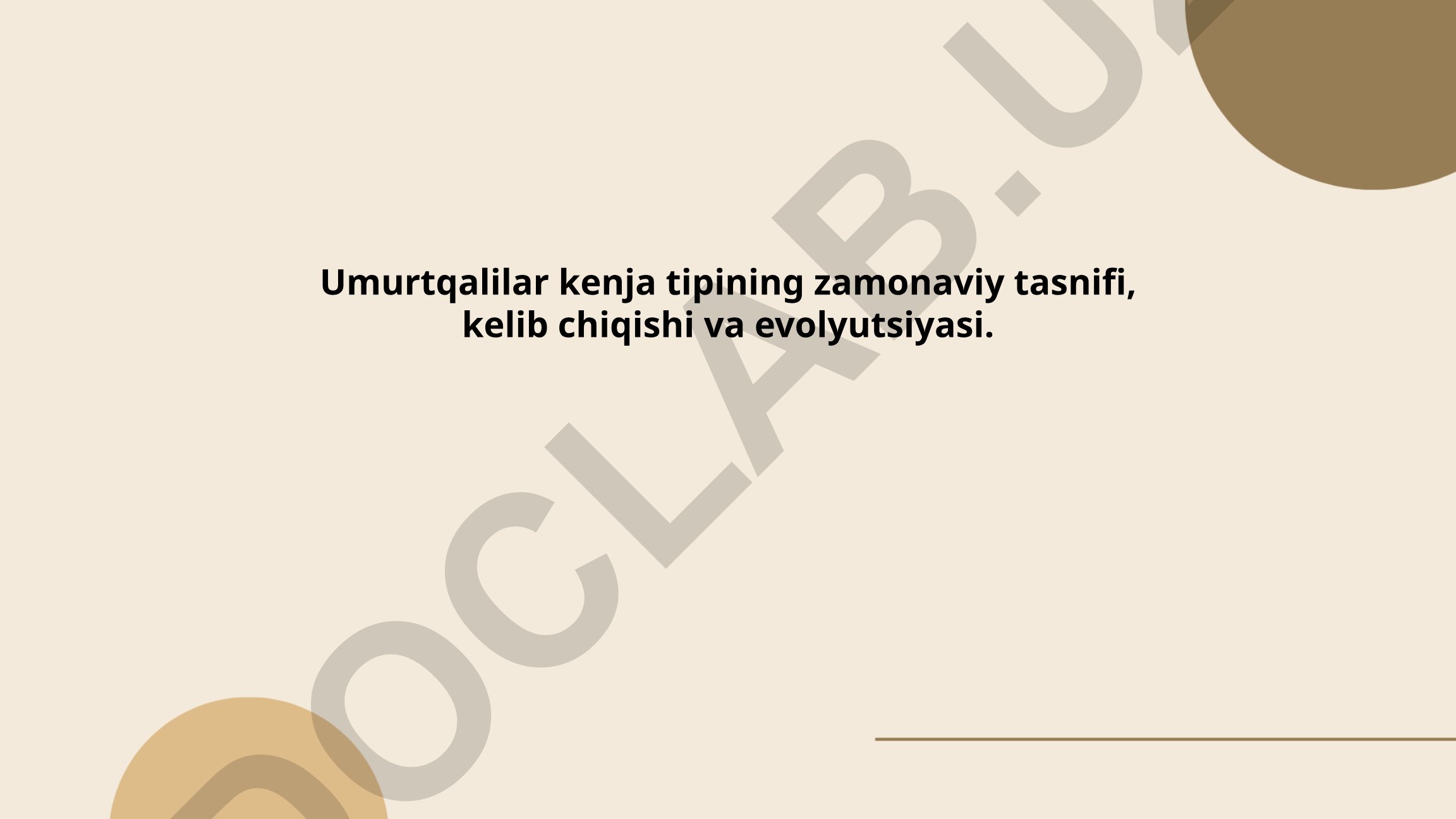 Umurtqalilar kenja tipining zamonaviy tasnifi, kelib chiqishi va evolyutsiyasi