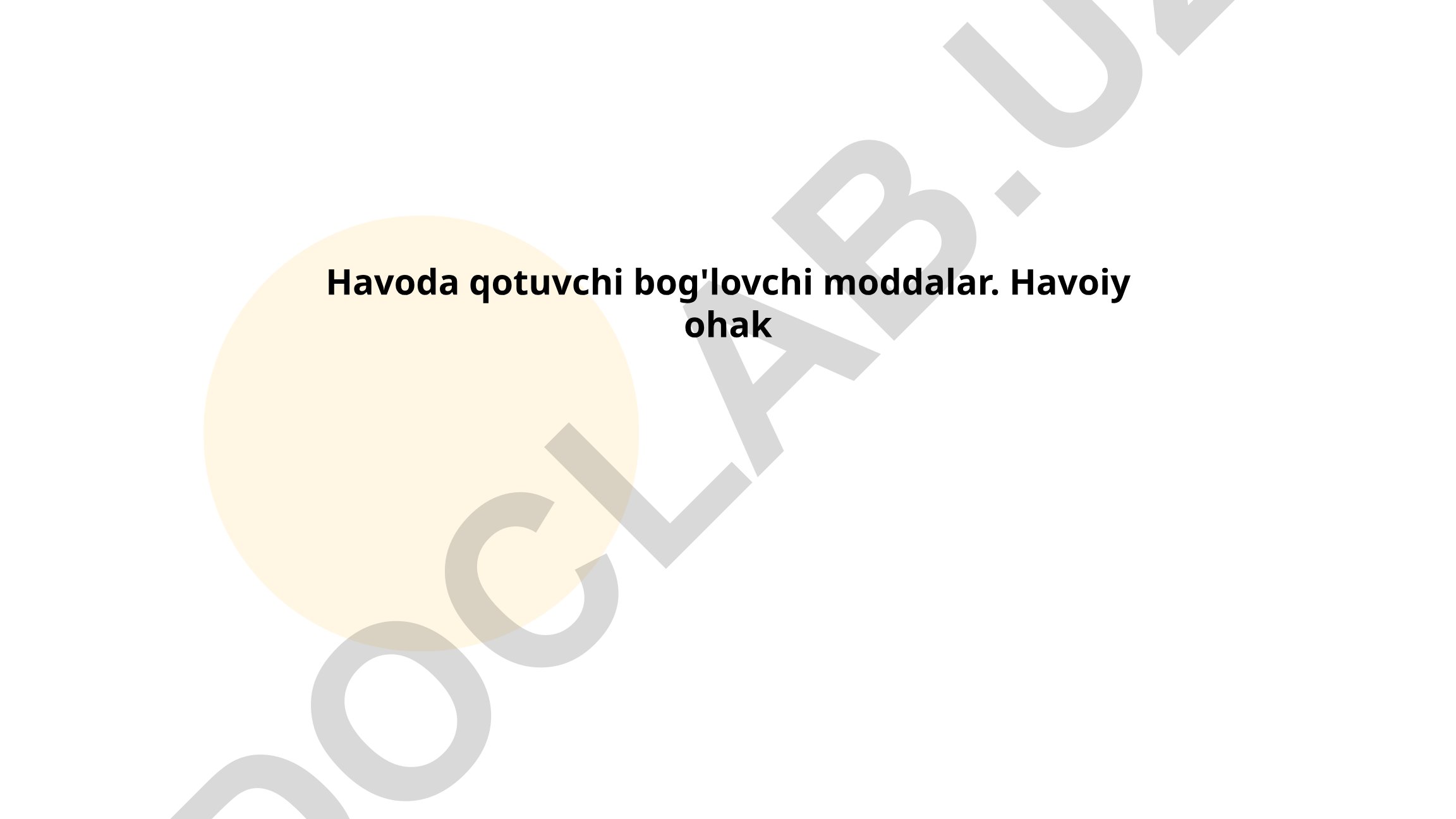 Havoda qotuvchi bog'lovchi moddalar va havoy ohak
