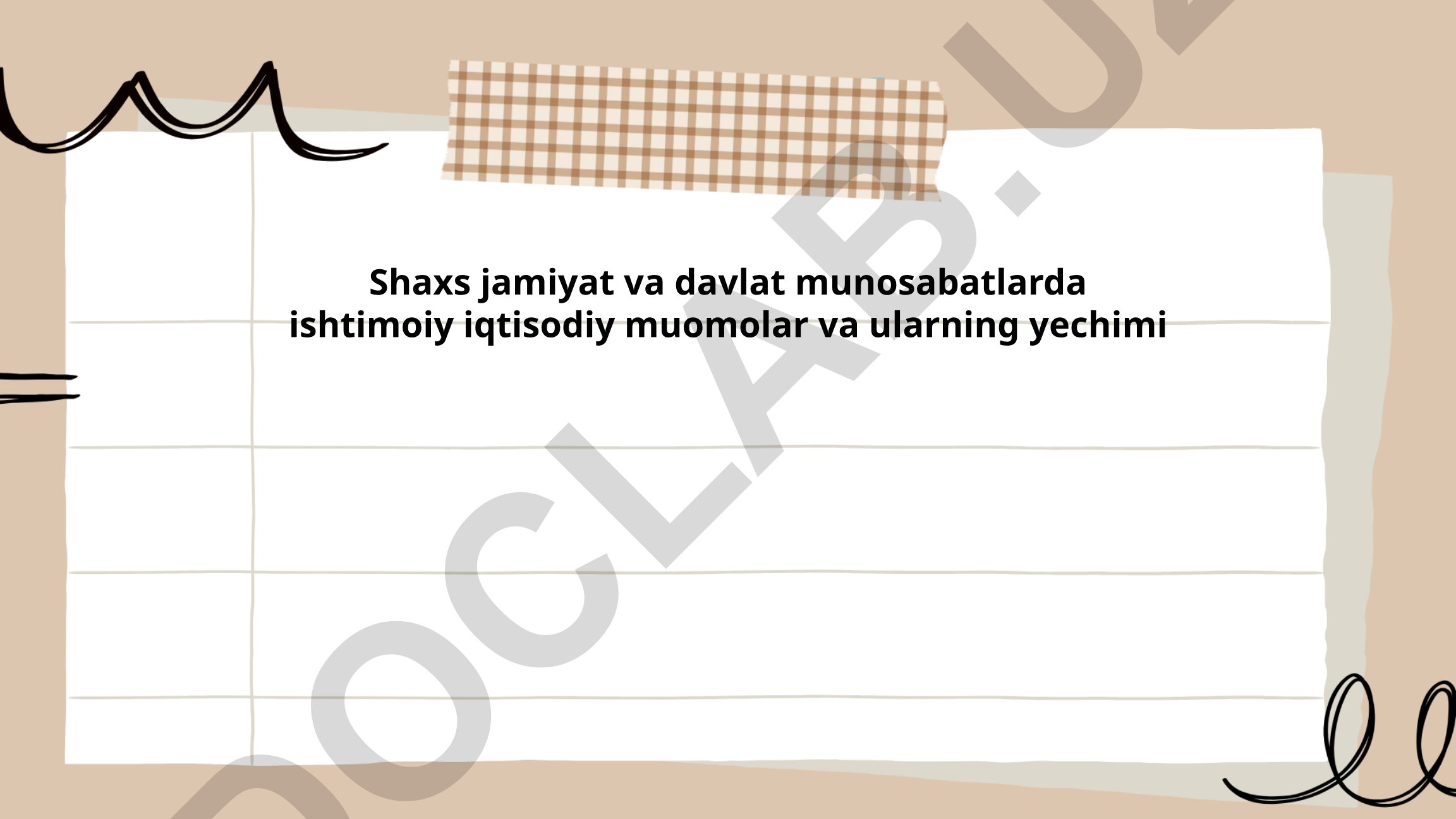 Shaxs, jamiyat va davlat munosabatlarda ijtimoiy-iqtisodiy muomolalar va ularning yechimi