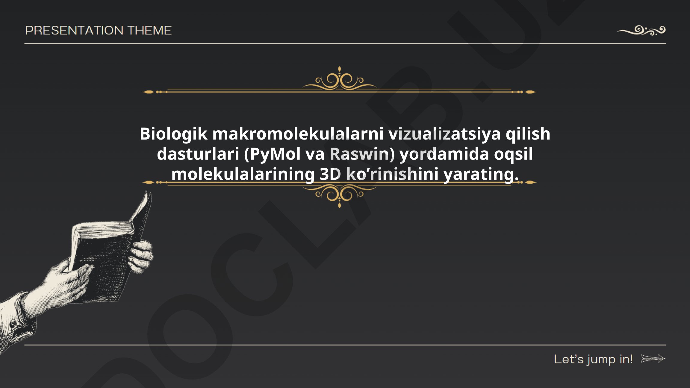 Biologik makromolekulalarni vizualizatsiya qilish dasturlari yordamida oqsil molekulalarining 3D ko'rinishini yaratish