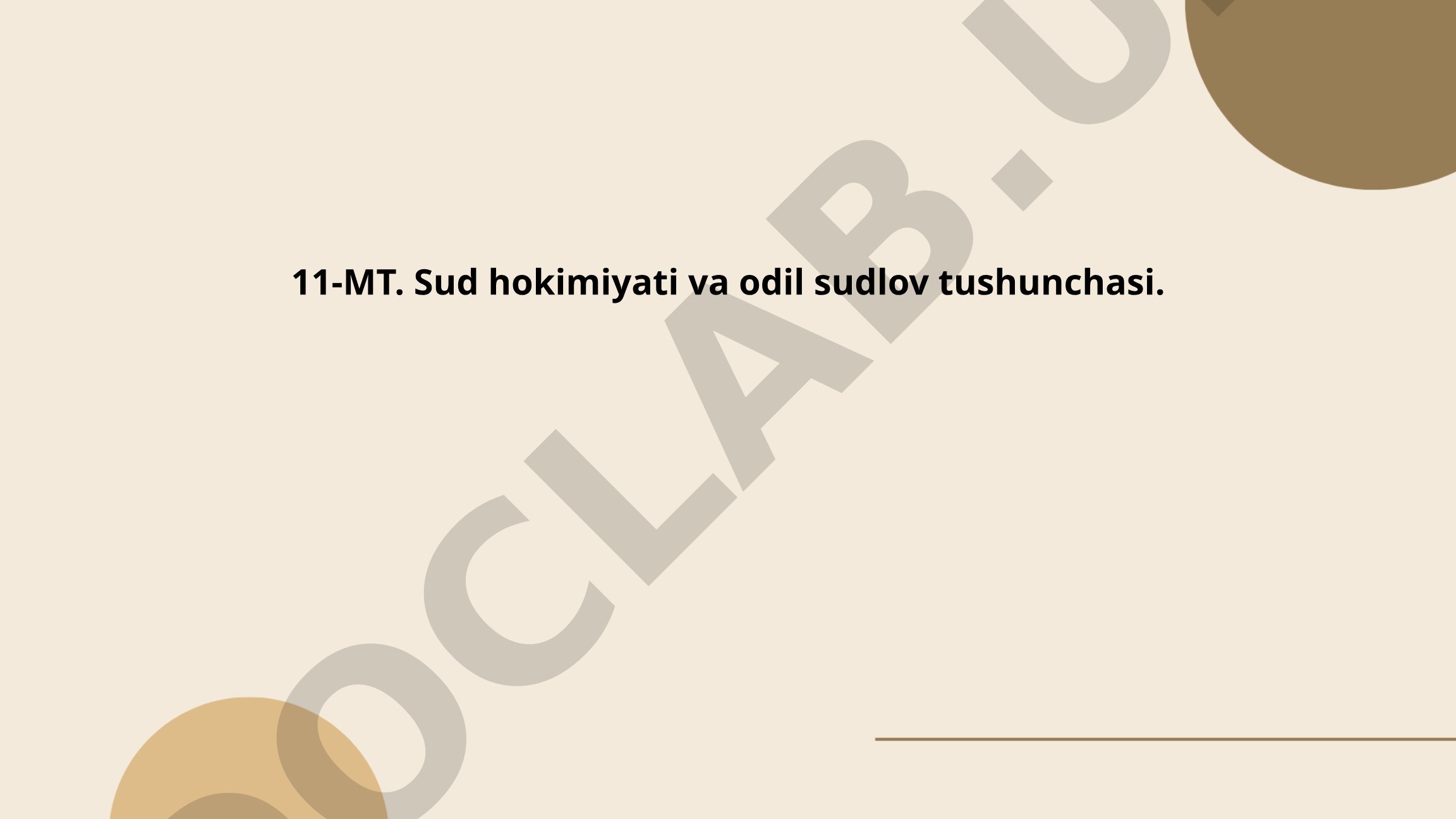 Sud hokimiyati va odil sudlov tushunchasi