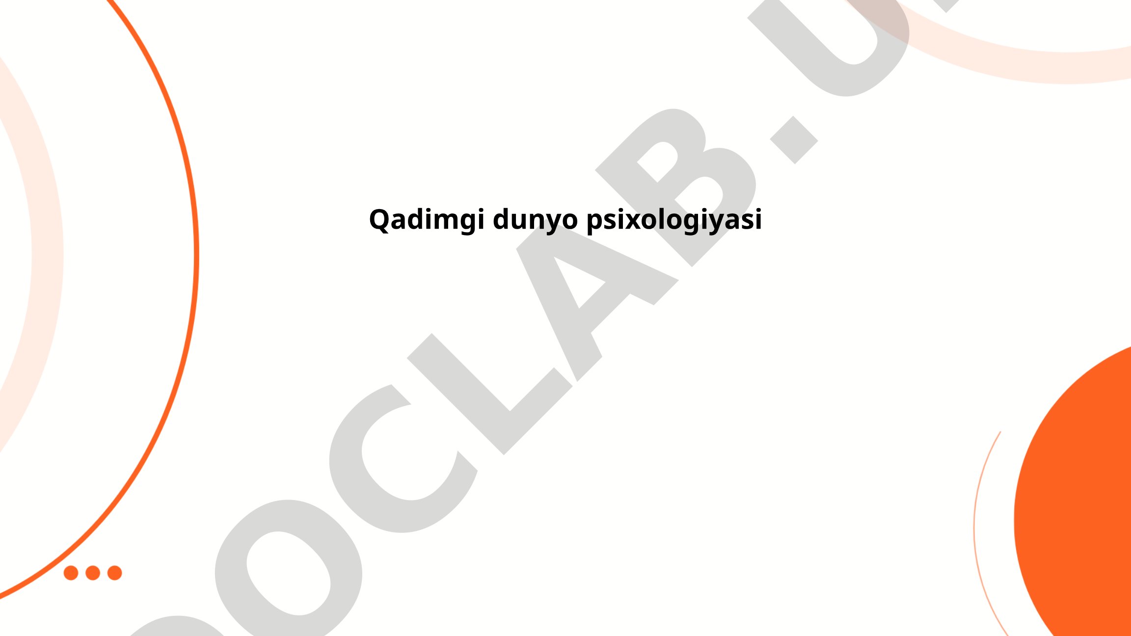 Qadimgi dunyo psixologiyasi