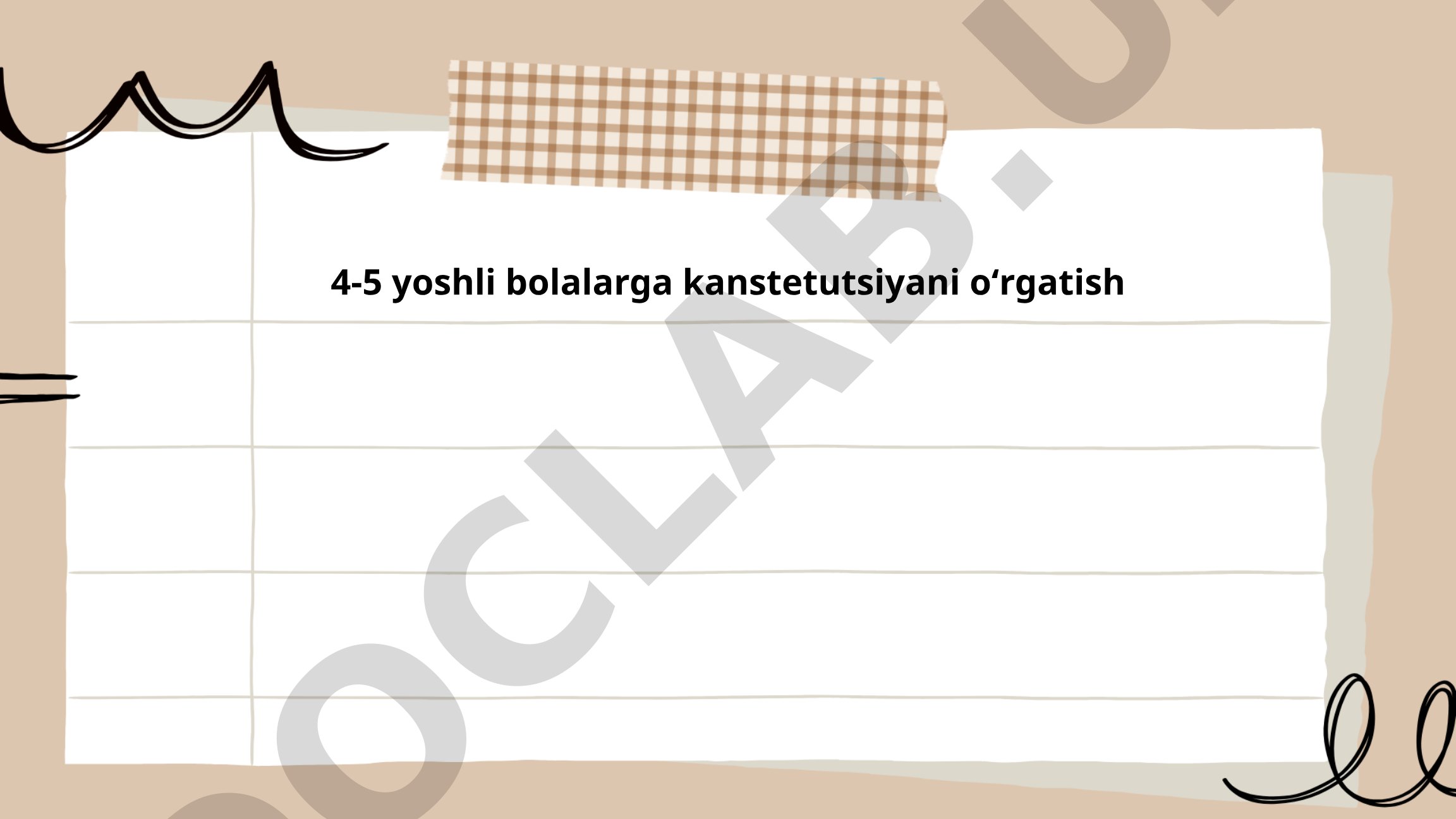 4-5 yoshli bolalarga konstitutsiyani o'rgatish
