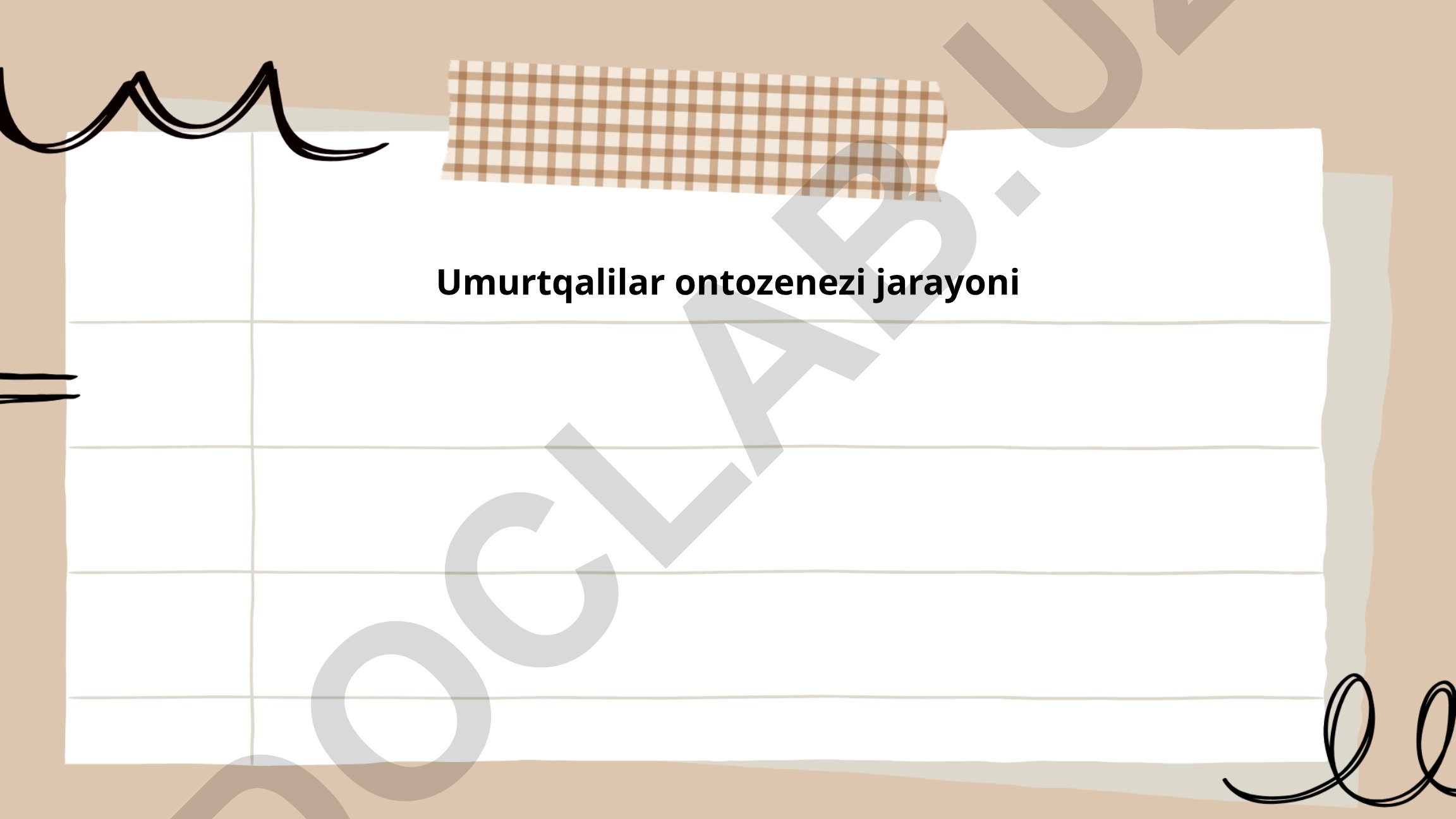 Umurtqalilar ontozenezi jarayoni