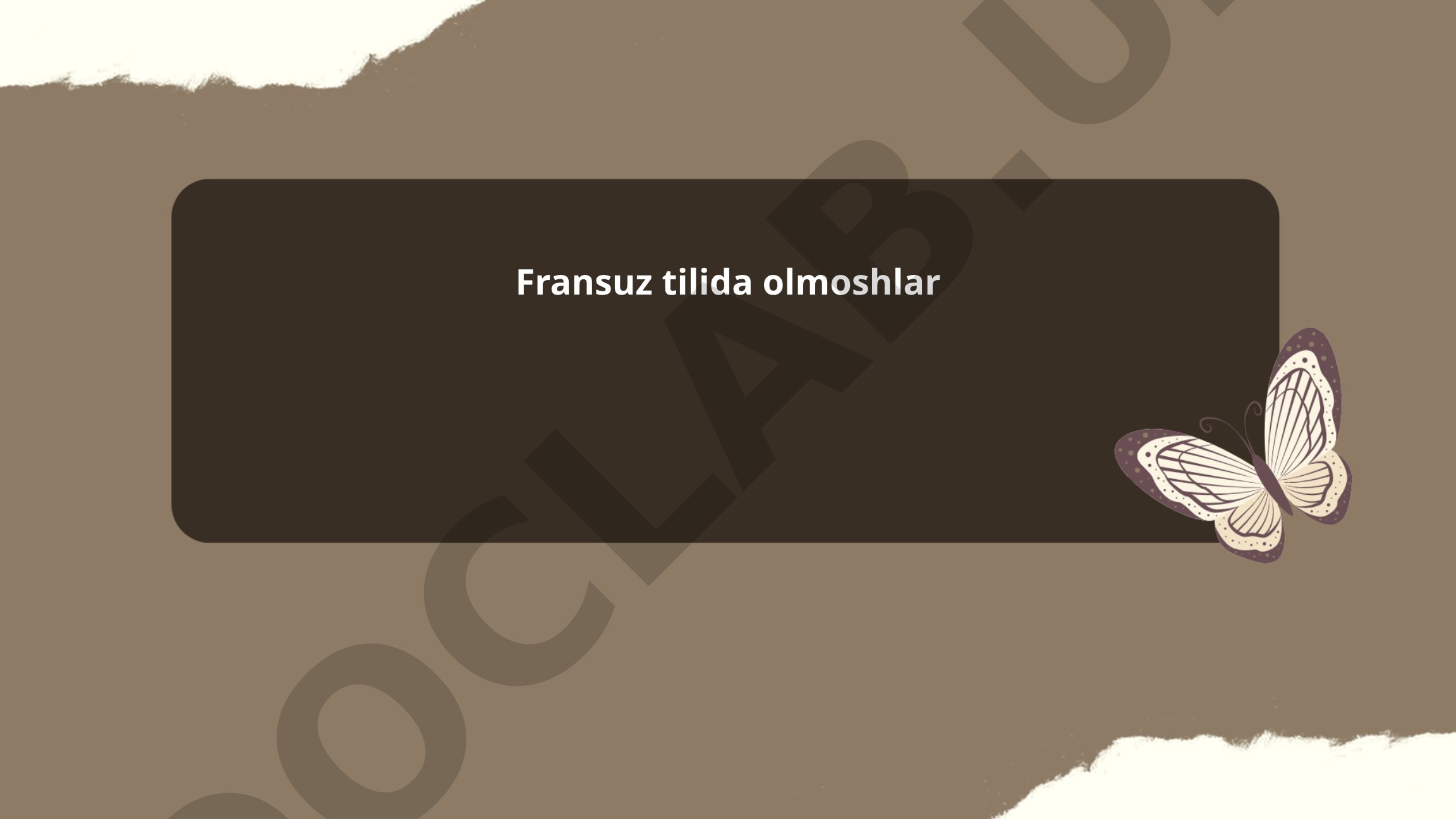 Fransuz tilida olmoshlar