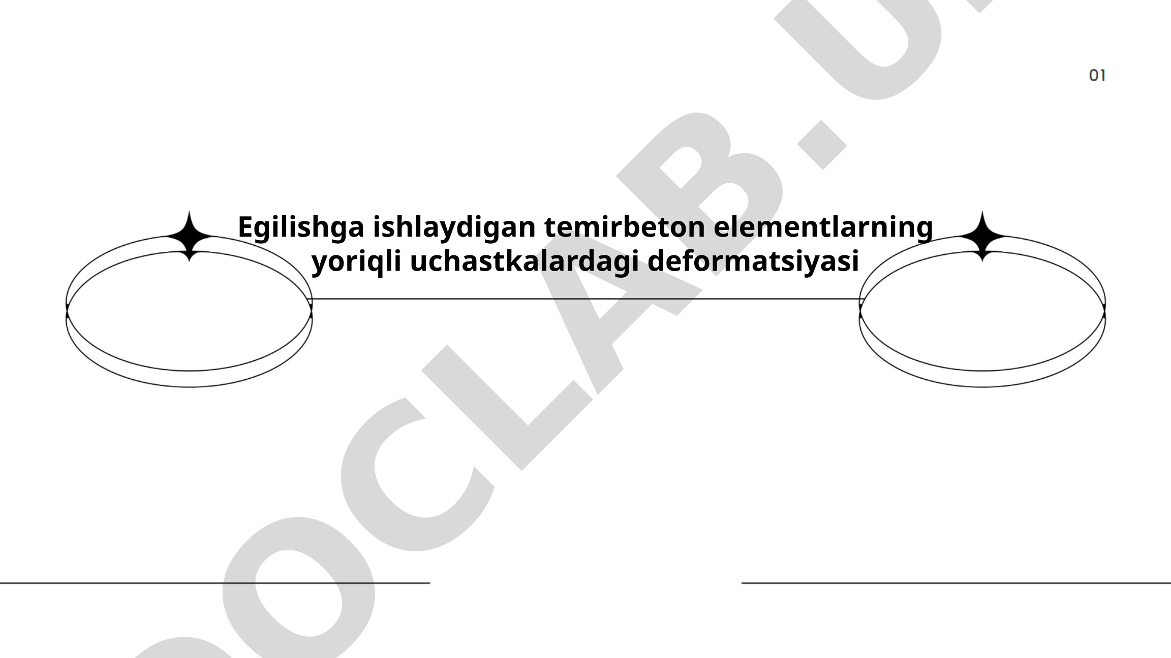 Egilishga ishlaydigan temirbeton elementlarning yoriqli uchastkalardagi deformatsiyasi