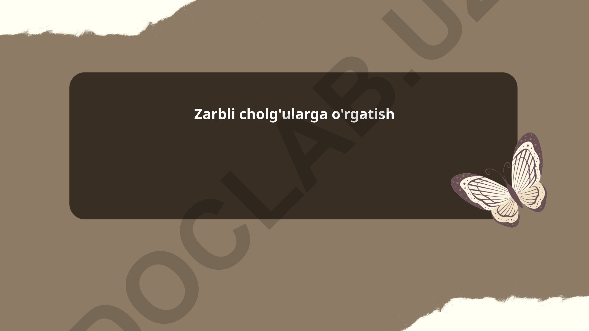 Zarbli cholg'ularga o'rgatish va dutor haqida