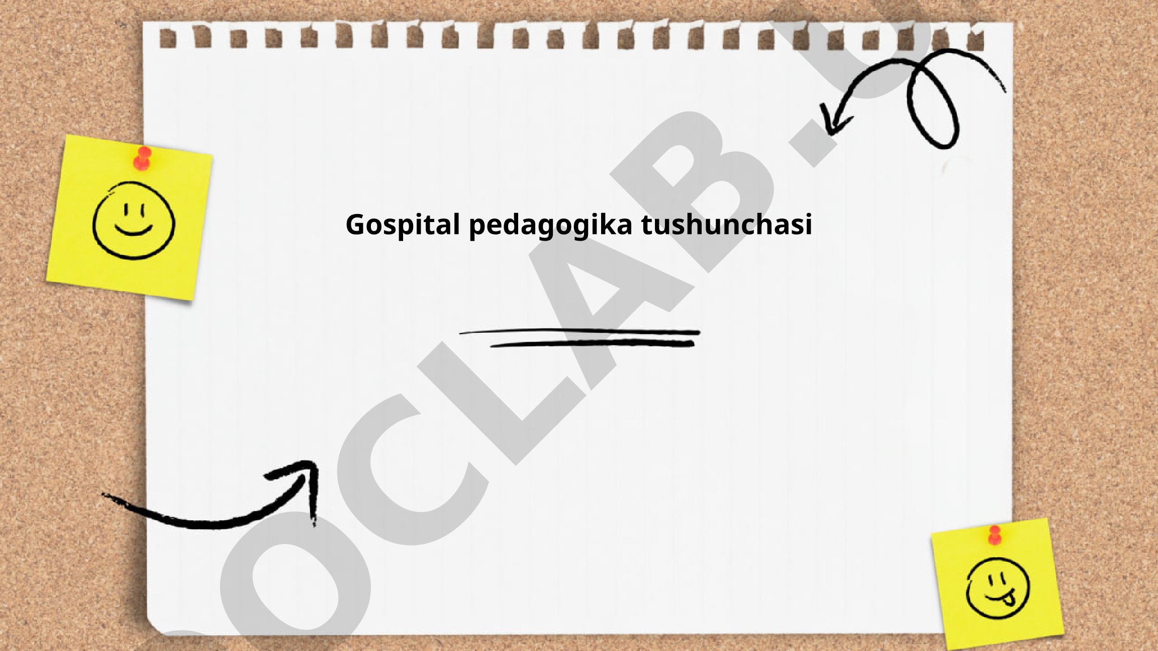 Gospital pedagogika tushunchasi va uning tarixi