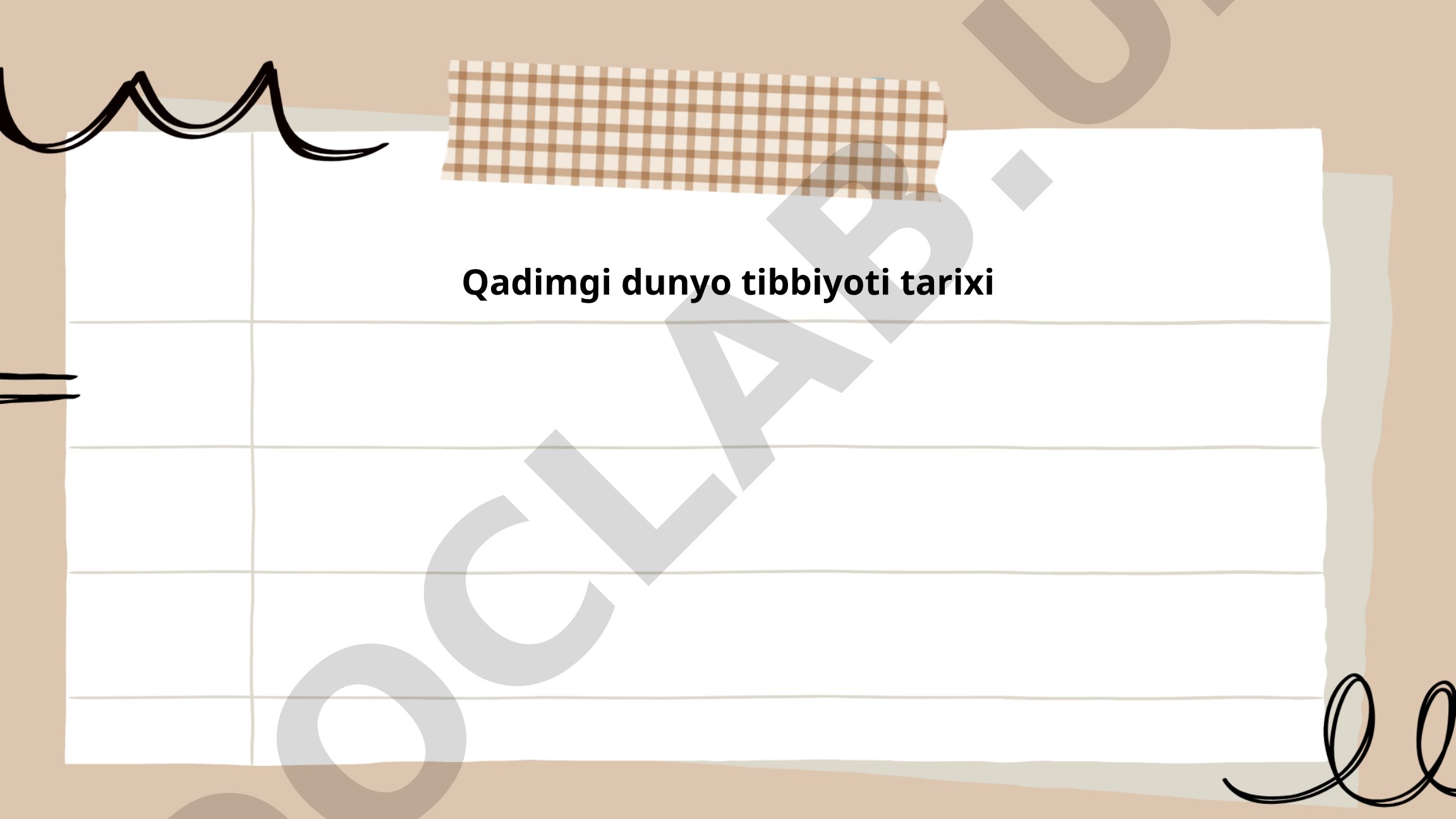 Qadimgi dunyo tibbiyoti tarixi