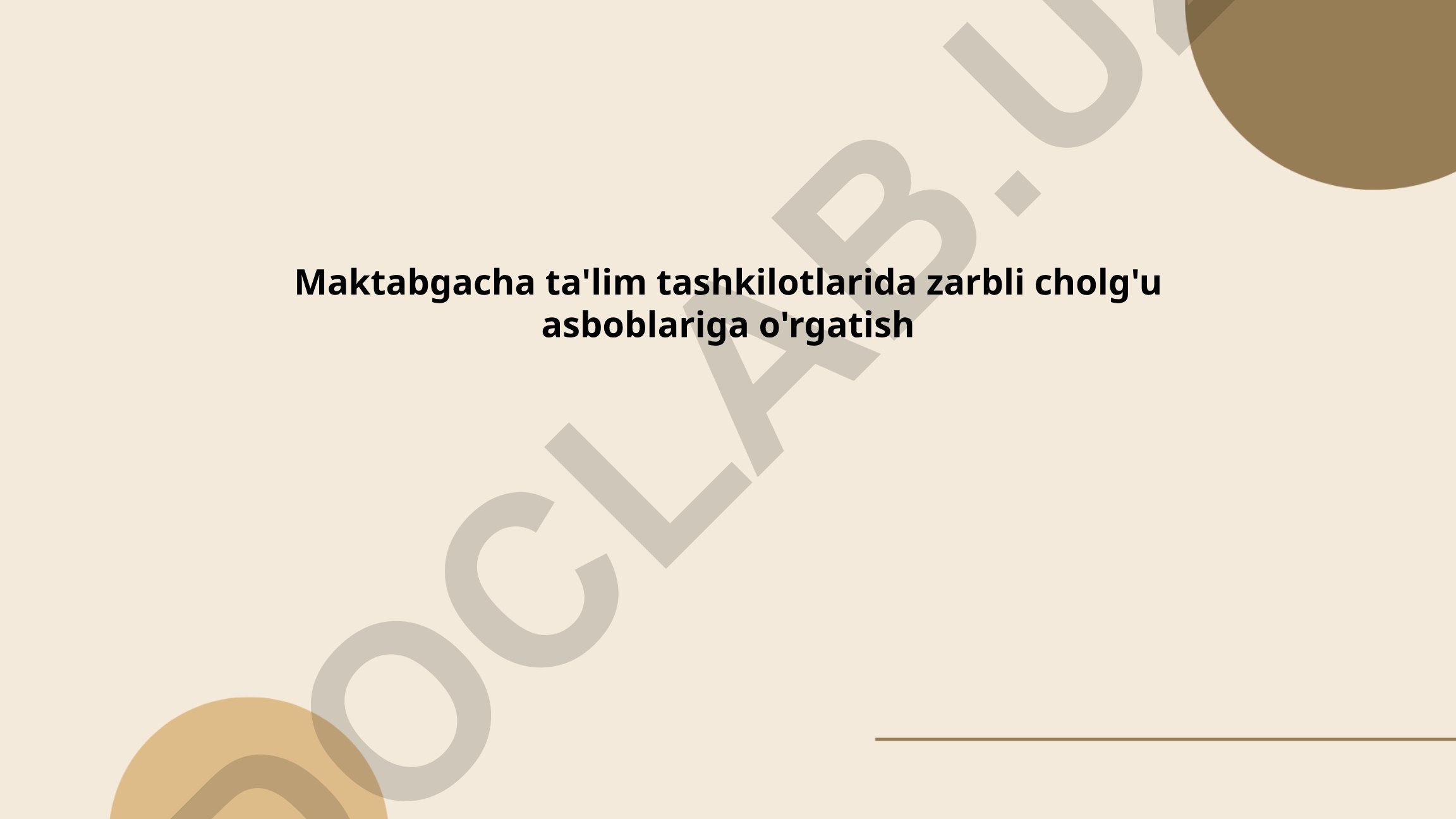 Maktabgacha ta'lim tashkilotlarida zarbli cholg'u asboblariga o'rgatish