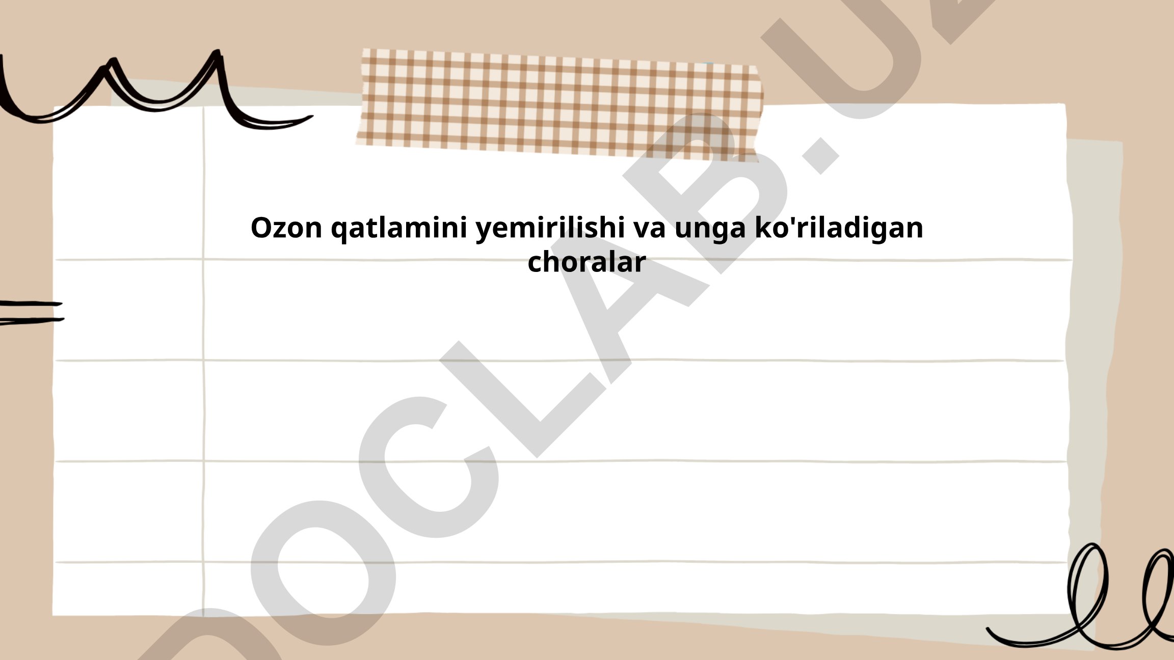 Ozon qatlamining yemirilishi sabablari va unga qarshi choralar