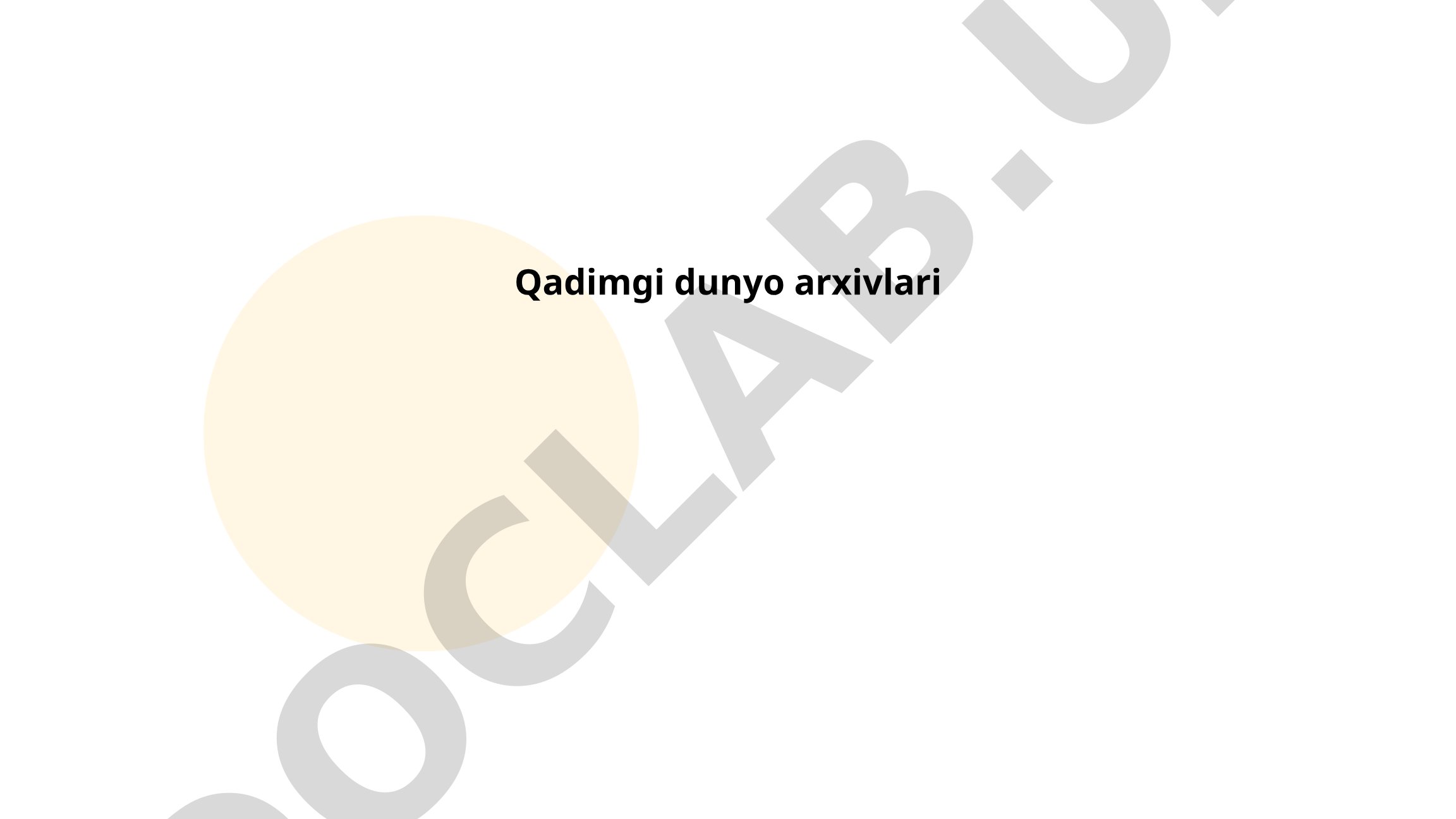 Qadimgi dunyo arxivlari va qo'lyozmalari