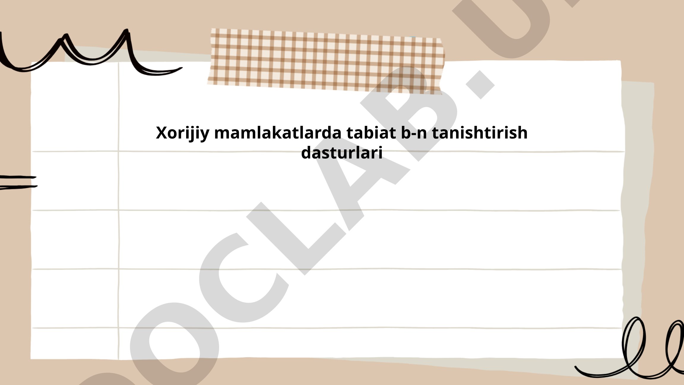 Xorijiy mamlakatlarda tabiat bilan tanishtirish dasturlari