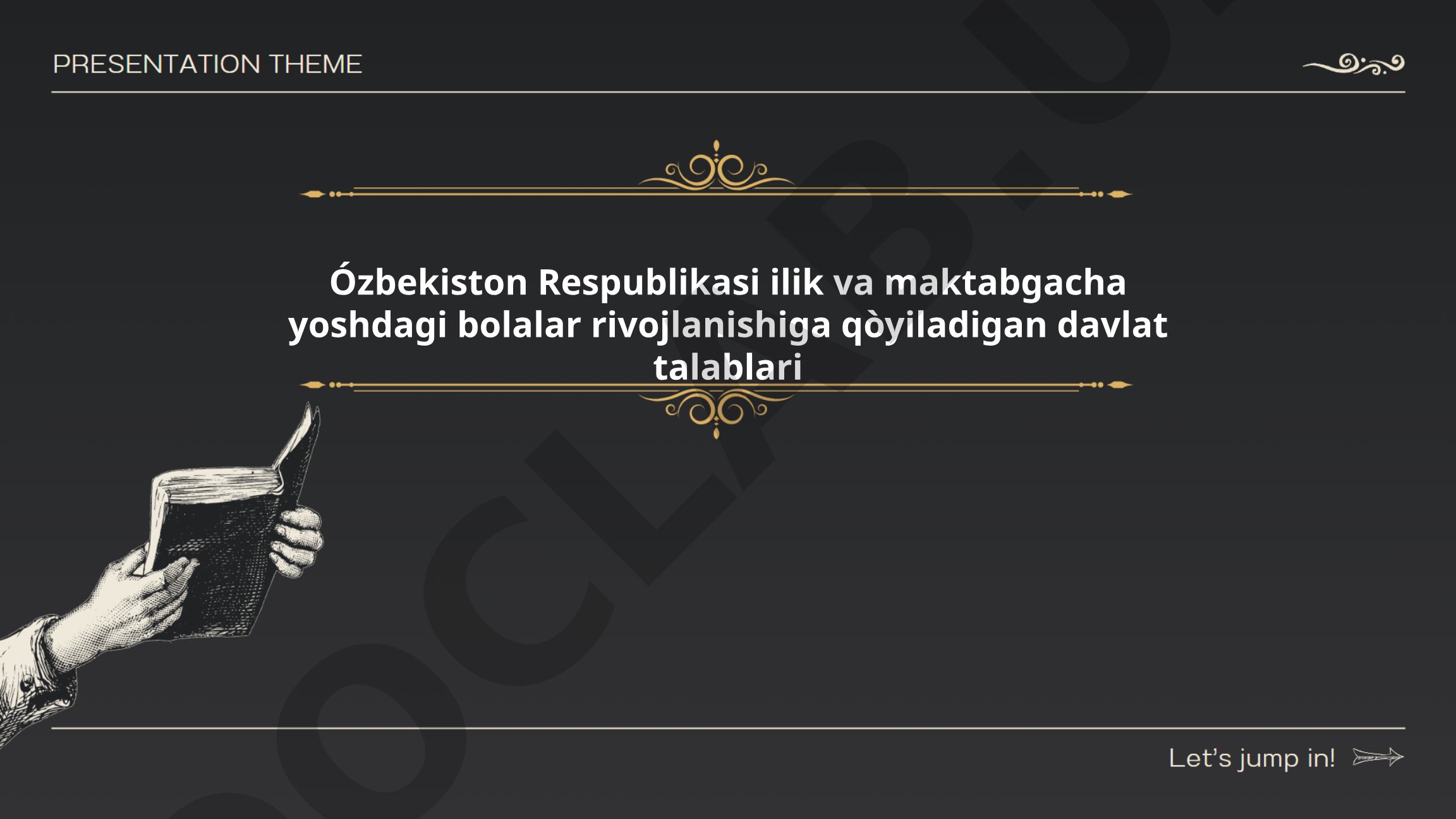 O'zbekiston Respublikasi ilk va maktabgacha yoshdagi bolalar rivojlanishiga qo'yiladigan davlat talablari