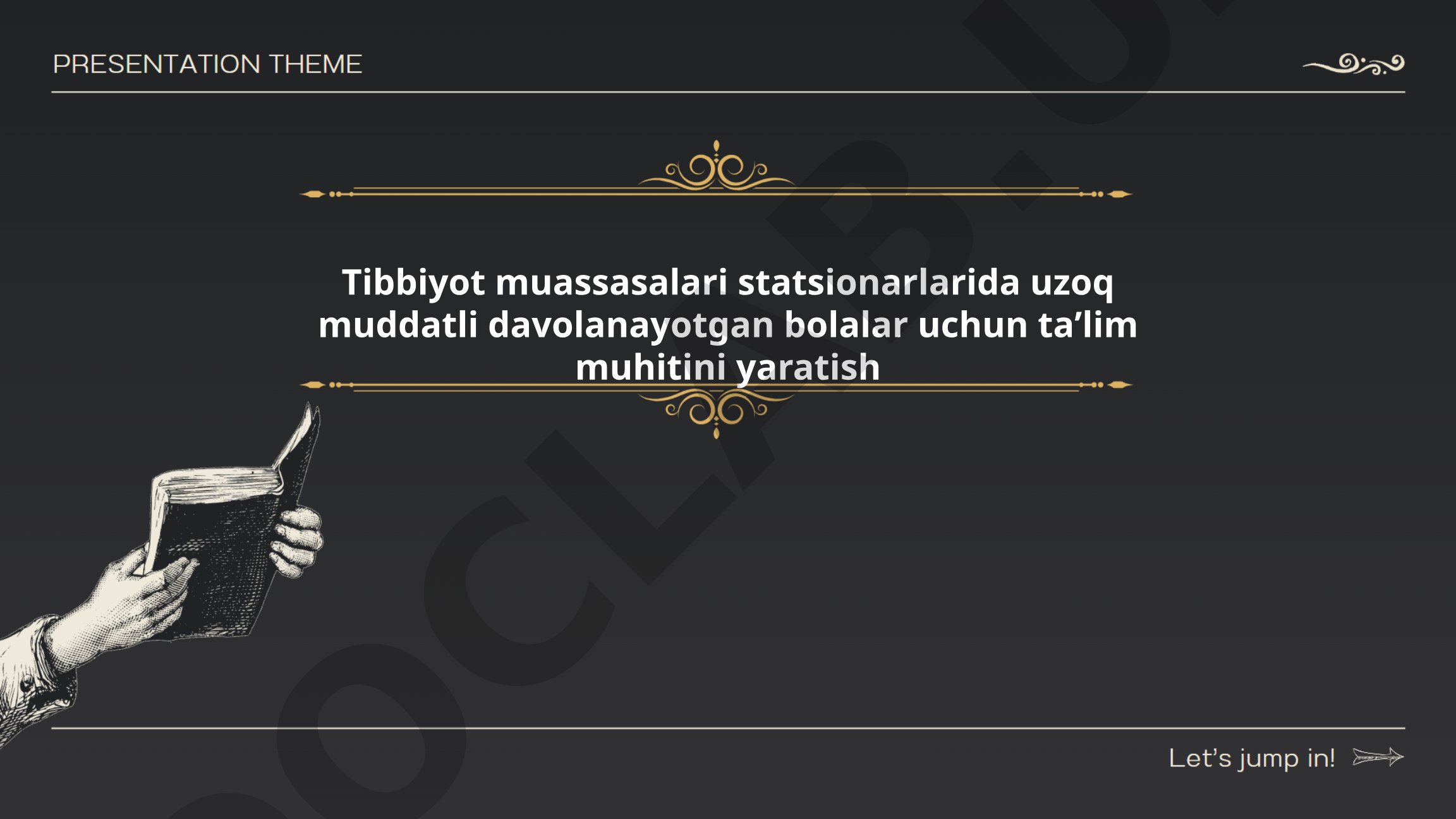 Tibbiyot muassasalari statsionarlarida uzoq muddatli davolanayotgan bolalar uchun taʼlim muhitini yaratish